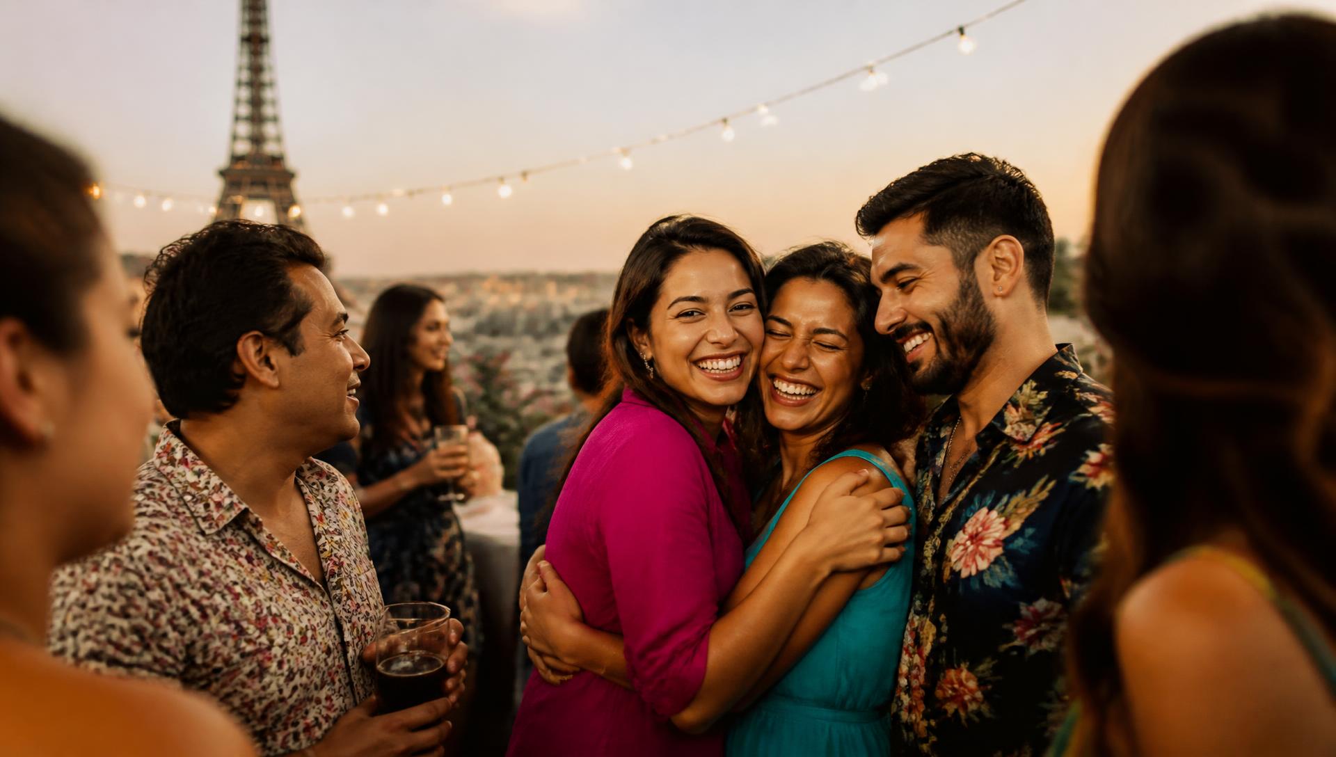 Comunidad latina disfrutando un evento en París